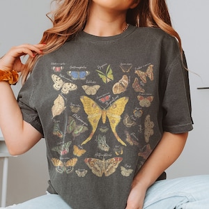 Vintage Butterfly and Moth T-Shirt, Cottagecore Aesthetic Comfort Colors® Shirt, Cottage Core Shirt, Cottagecore Shirt, Aesthetic Tshirt