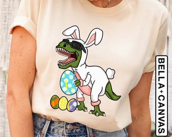 Happy Dinosaur Easter Shirt, Funny Easter Day Tee, T-rex Feast T-shirt, Animal Lover T-shirt, Dinosaur Shirt, Gift for Dinosaur Lover Shirt