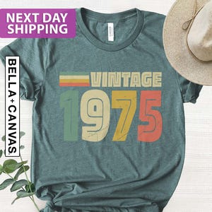 Style rétro vintage 1975, t-shirt 50e anniversaire 2025, cinquantième idée cadeau, cadeau père, cadeau d&#39;anniversaire vintage 1975, 50e anniversaire pour femme