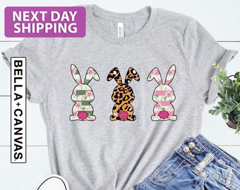 Leopard Bunny Shirt, Easter Shirt, Leopard Easter Bunny Shirt For Woman, Toddler Easter Shirt, Easter Matching Shirt, Cute Easter Bunny Tee