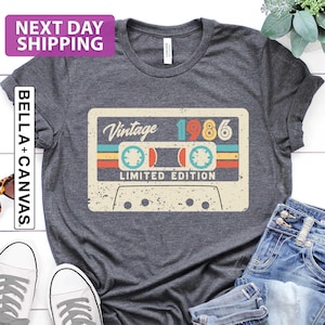 40th Birthday Shirt, Vintage 1986 Limited Edition Cassette T-Shirt, 1986 Birthday, 40th Birthday Gift For Woman Shirt, 40th Birthday Gift