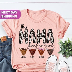 This Mama Loves Herd Shirt, Mother's Day Shirt, Mom Shirt, Mama Shirt, Mama Cow Print Shirt, This Mama Loves Her Herd, Mother's Day Gift