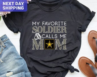 Personalized Soldier Mom T-Shirt: Proud Military Mother Tee for Deployment Family Gift