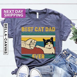 Best Cat Dad Fathers Day, Funny Mens T Shirt, Regular Fit Gildan Cotton Tee, Gift For Dad, Best Father, Gift for Him, Fathers Day Gift