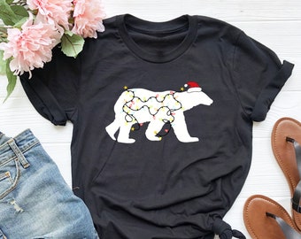 Christmas Polar Bear Lights Shirt, Family Matching Pajamas