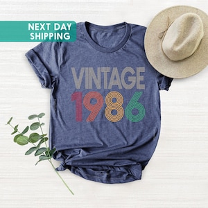 Vintage 1986 Shirt, 40th Birthday Gift, Retro Born in 1986 Tee for Men Women image 4