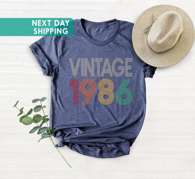 Vintage 1986 Shirt, 40th Birthday Gift, Retro Born in 1986 Tee for Men Women image 4