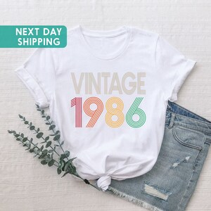 Vintage 1986 Shirt, 40th Birthday Gift, Retro Born in 1986 Tee for Men Women image 3