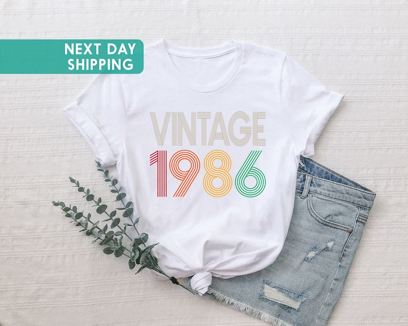 Vintage 1986 Shirt, 40th Birthday Gift, Retro Born in 1986 Tee for Men Women image 3