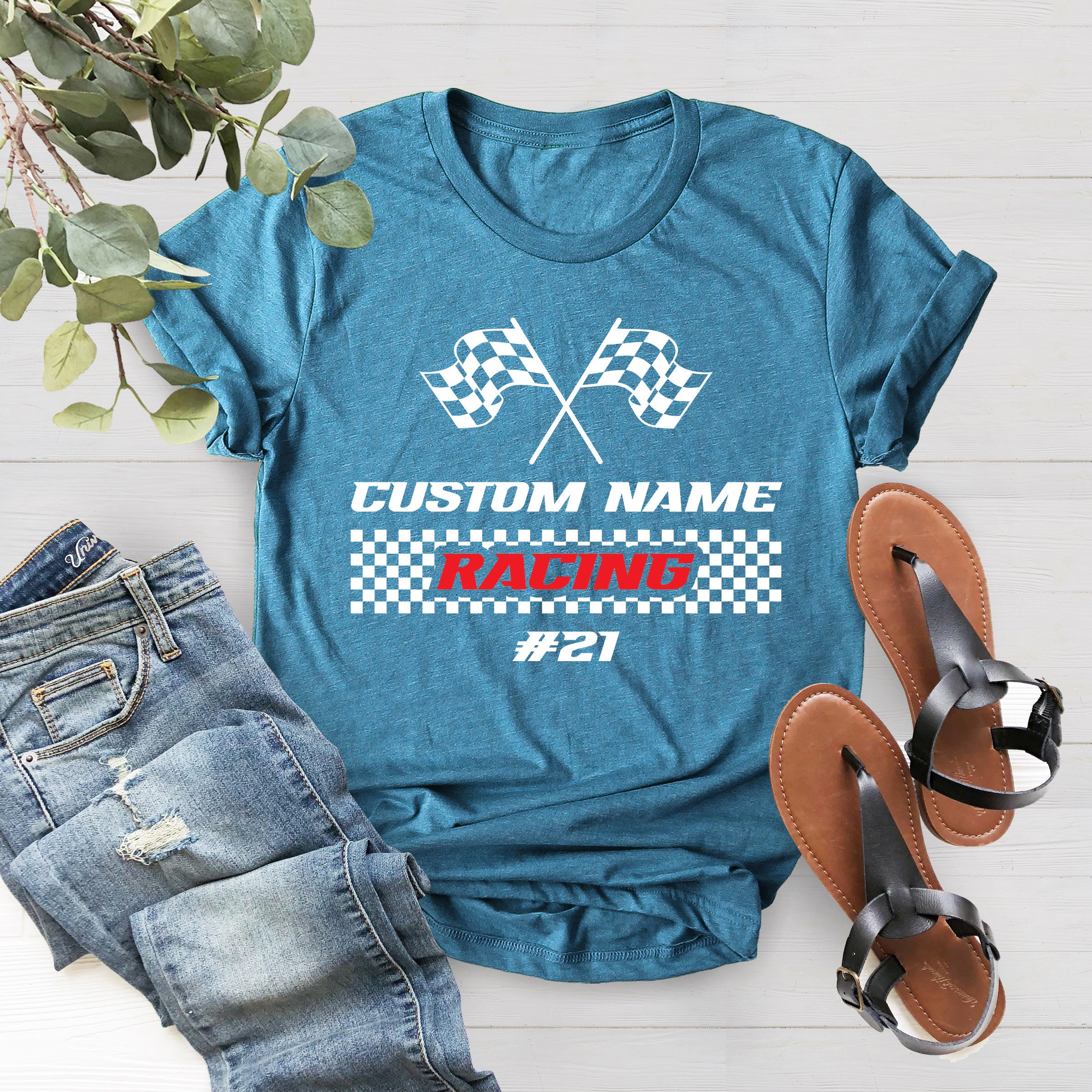 Personalized Racing Shirt, Custom Name and Number Racer Tee, Race Team ...