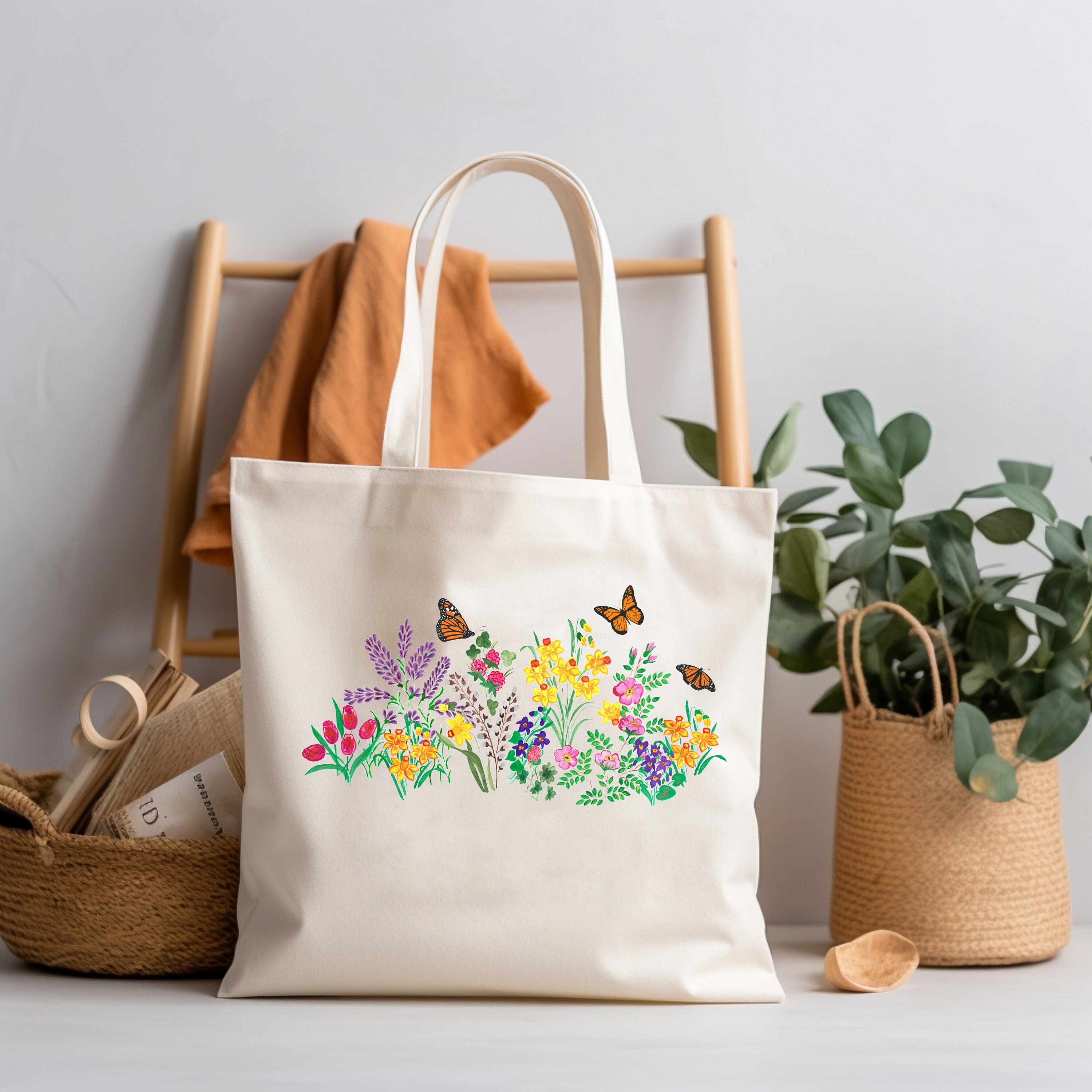 Butterfly & Dragonfly Gift Bags - 8pc Pastel Wildflower Party Favor Bags For Garden Themes
