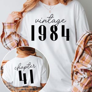 Klasyczne koszulki z 1984 roku dla kobiet, koszulka z numerem 41. urodzin dla niego, prezent urodzinowy dla najlepszego przyjaciela z okazji 41. kamienia milowego dla niej, koszulka urodzinowa 41