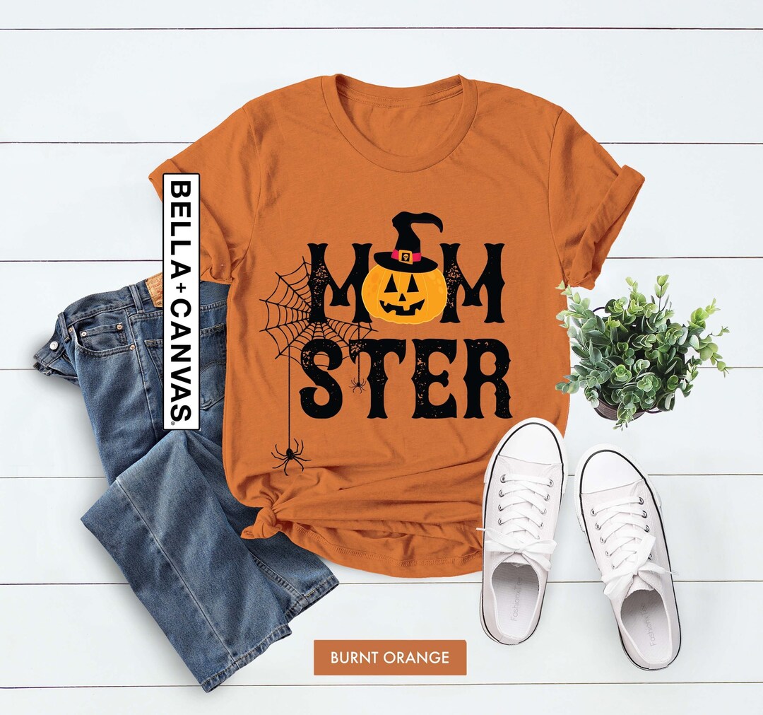 Momster Shirt, Mom Halloween Shirt, Pumpkin Print Shirt, Women Fall