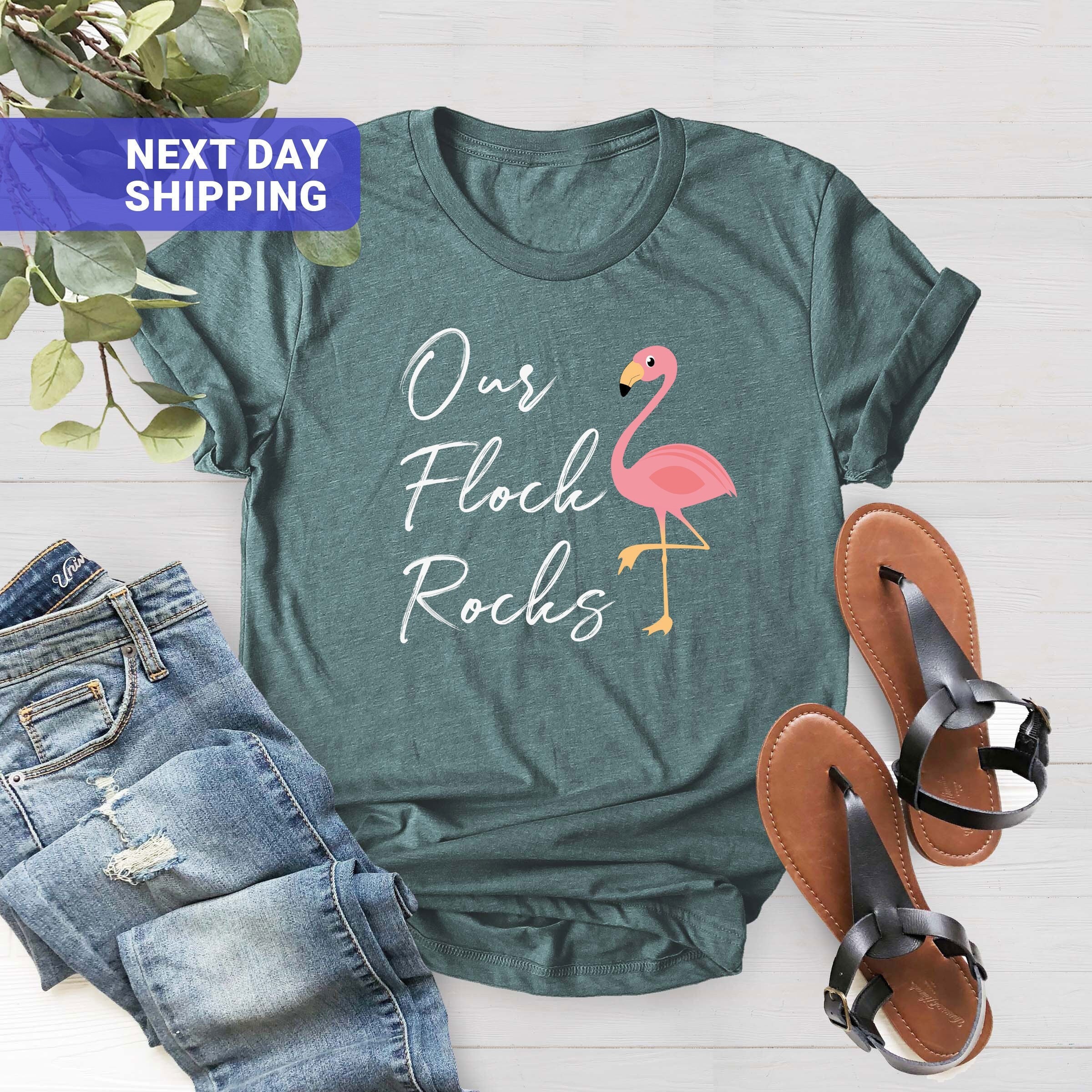 This Flock Rocks Our Flock Rocks Flamingo T-shirt, Gift for Women - Etsy