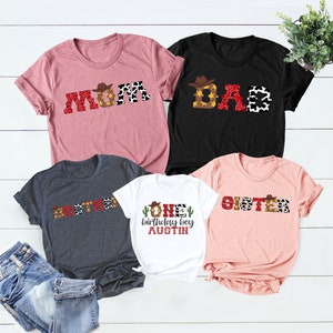 Custom Family Birthday Shirts, Matching Rodeo Cowboy Shirt, Cowboy Birthday Shirt, Farm Birthday Shirt, Western Party, Birthday Boy Shirt