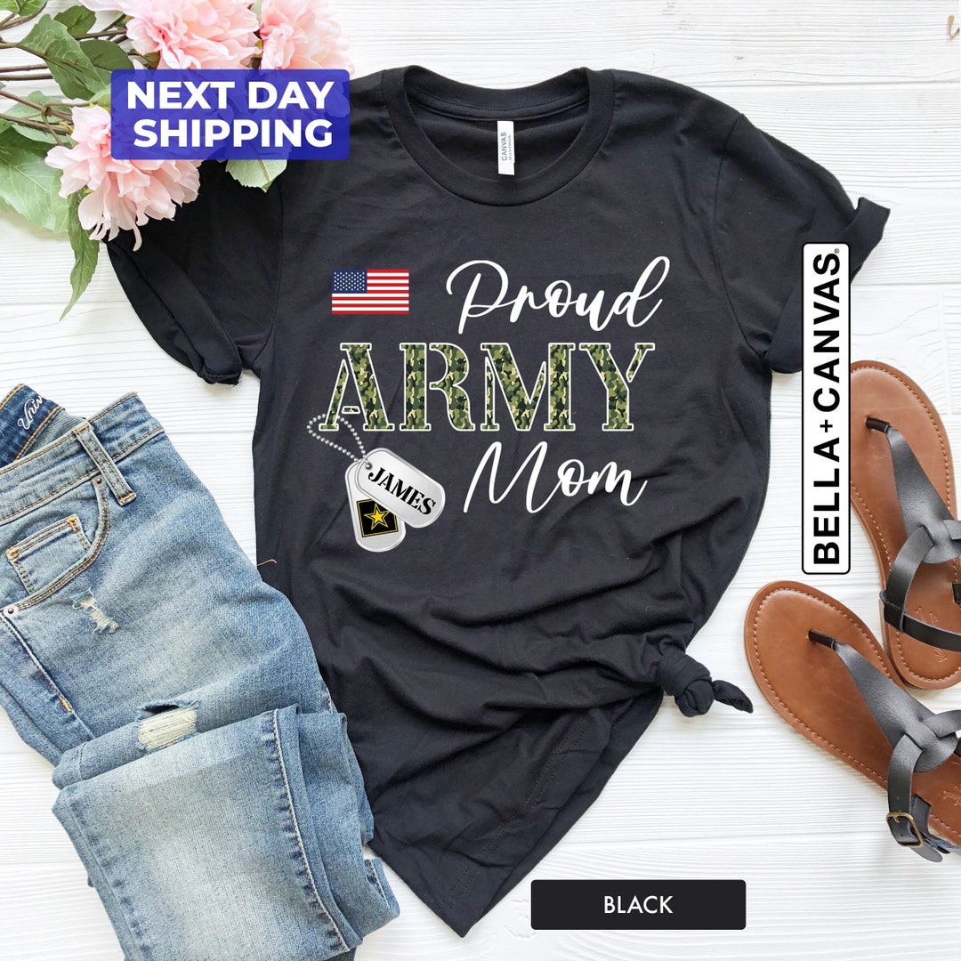 Custom Proud Army Mom Shirt, Personalized Army Mom Shirt, Soldier Mom T