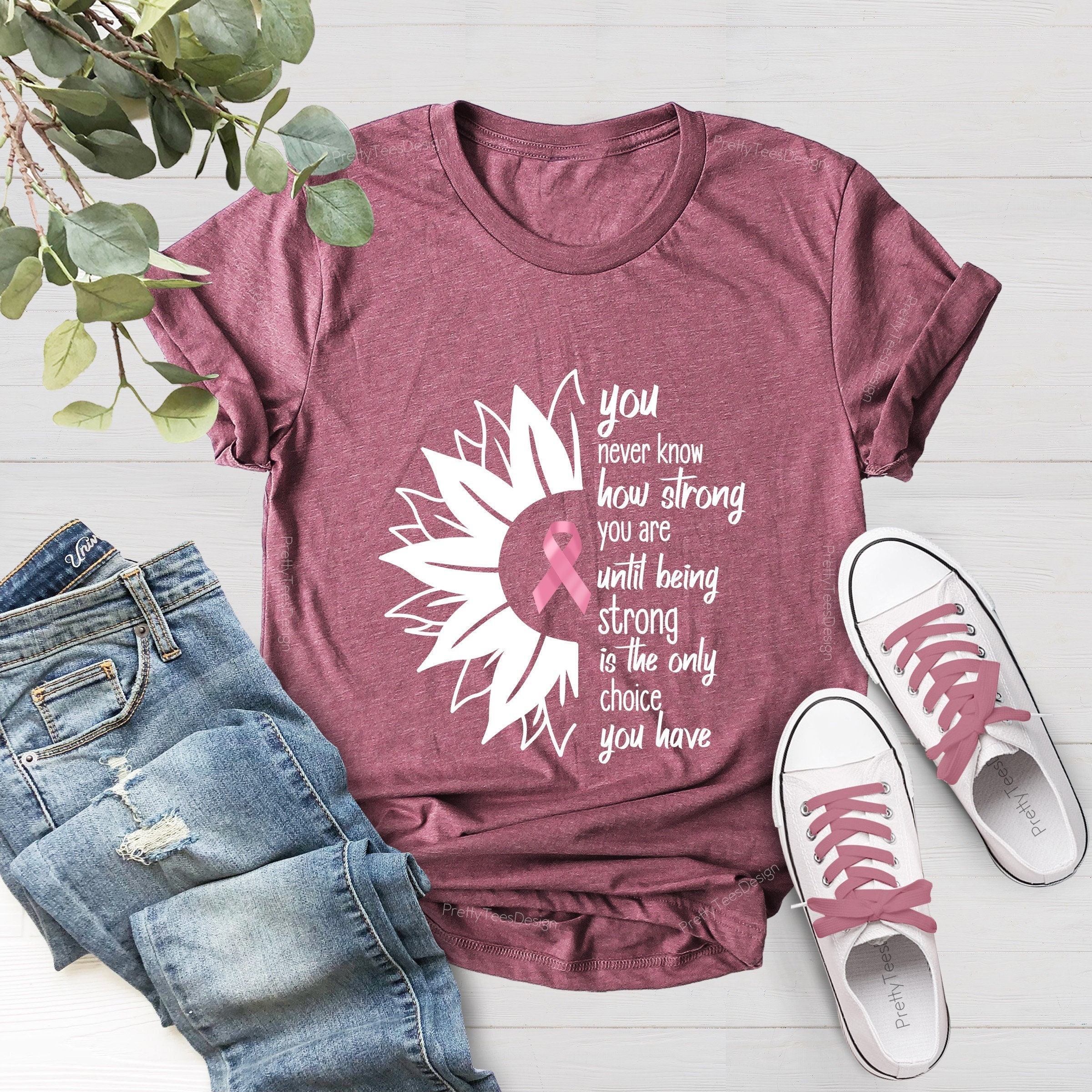 T-shirt Octobre Rose Femme 2025 – Coton – Manches Courtes – Avec Ruban Rose De Sensibilisation – Coupe Féminine Ajustée - 5