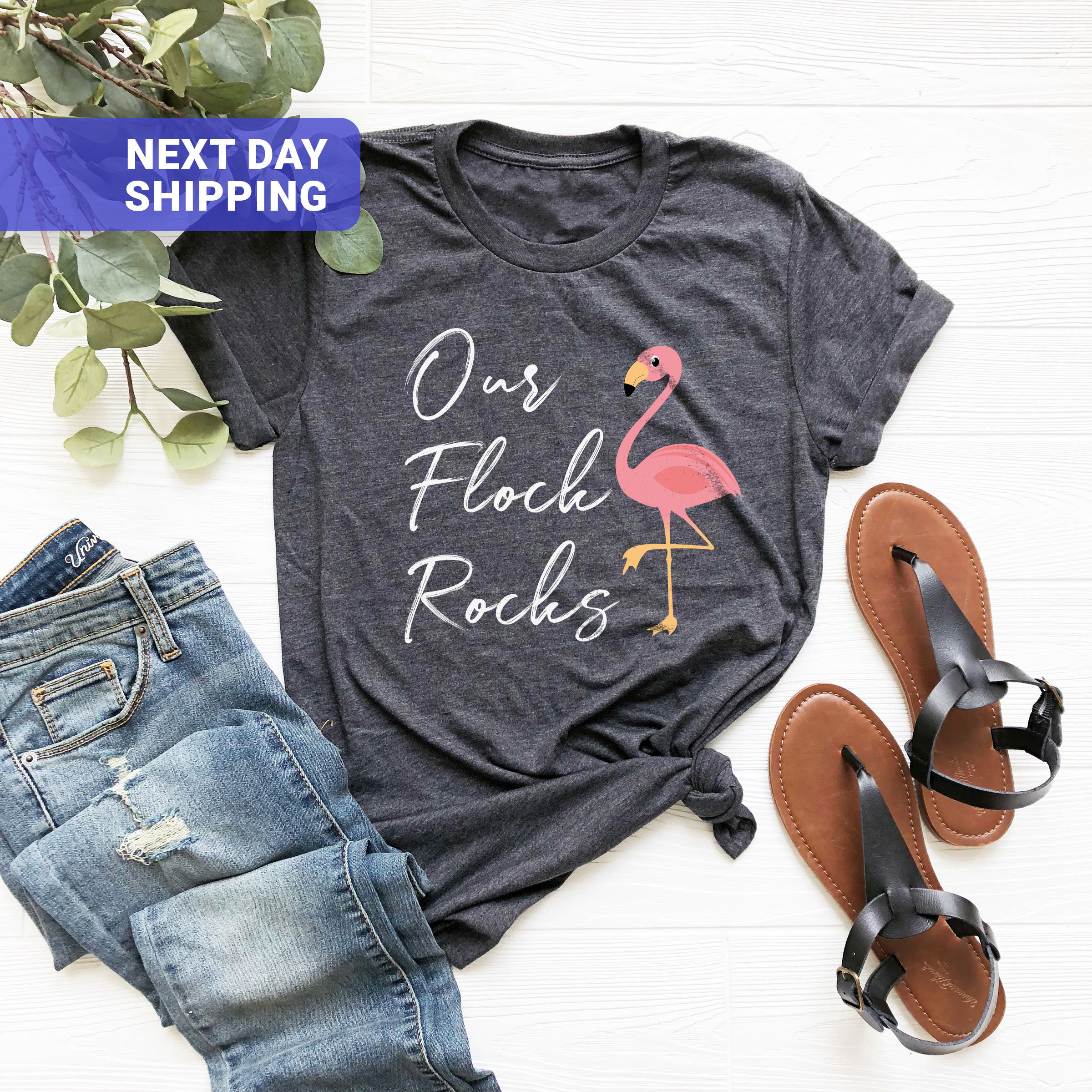 Our Flck Rocks Our Flock Rocks Flamingo T-shirt, Gift for Women - Etsy