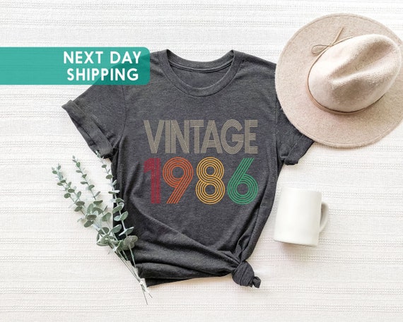 Vintage 1986 Shirt, 40th Birthday Gift, Retro Born in 1986 Tee for Men Women