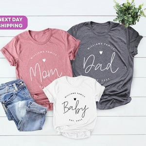 Family Last Name & EST. Year Personalized, Family Shirts, Mom,Daddy,Grandpa,Grandma,Son, Daughter,Baby, Xmas Family,Family Anniversary Shirt