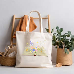 Blumen-Liebhaber-Einkaufstasche, Leseliebhaber-Geschenktaschen, Buch-Kunst-Einkaufstasche, Bibliothek-Einkaufstasche, Buch-Nerd-Tasche, Lehrer-Einkaufstasche, natürliche Einkaufstasche