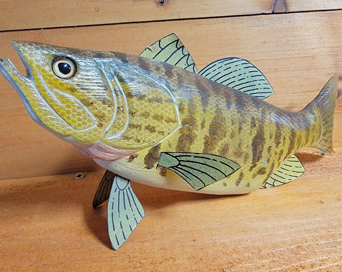 Dave Kober Small Mouth Bass Fish Decoy Etsy
