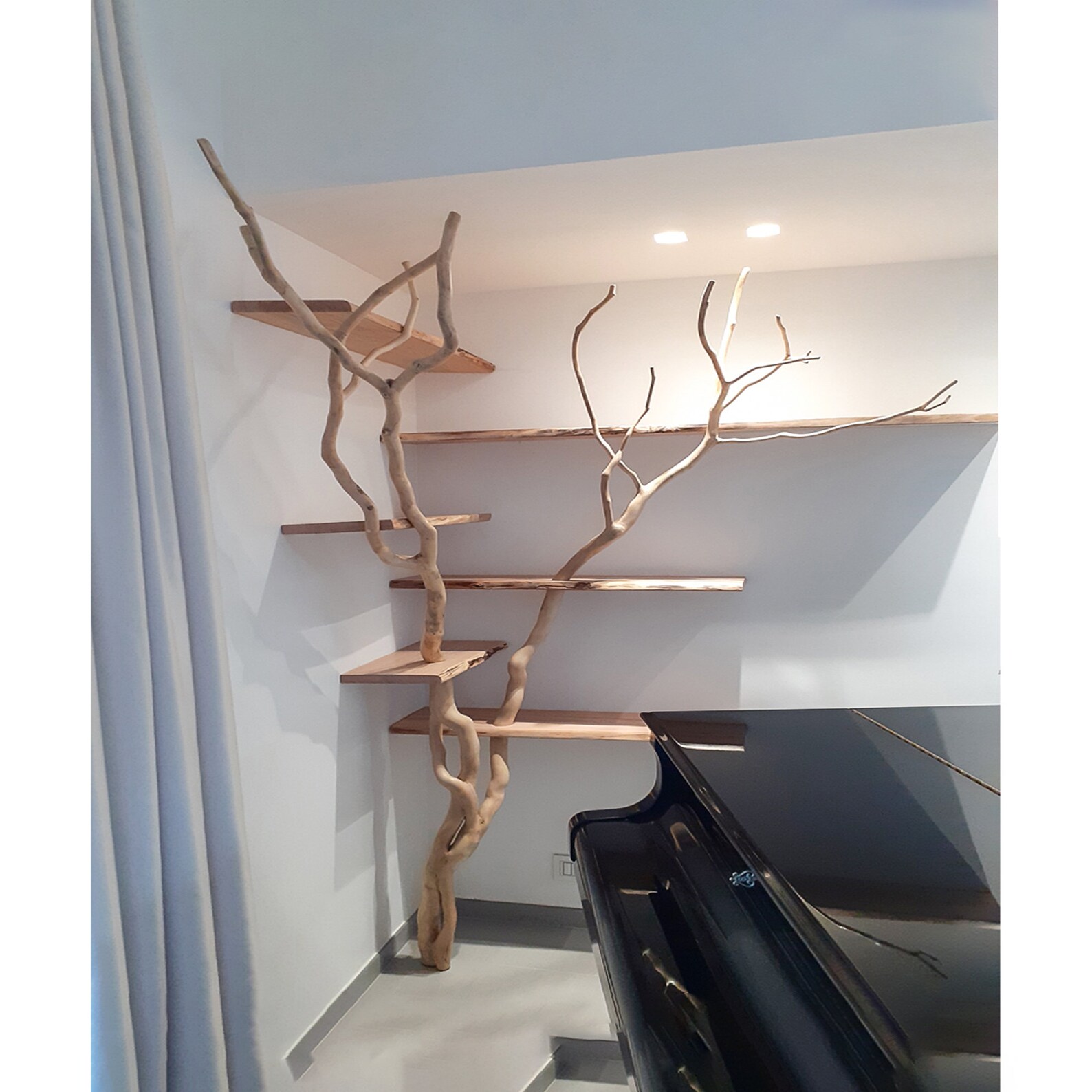 Tree Branch Corner Shelf Natural Wood Floating Shelves Unique Etsy