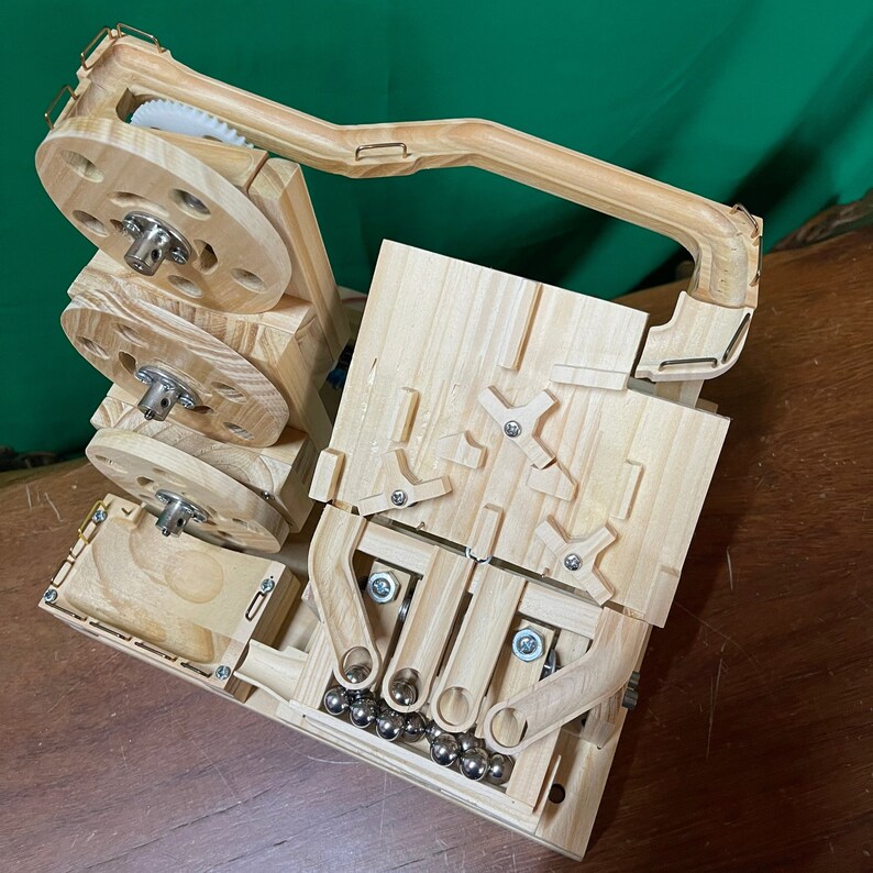 Wooden Marble Run Machine Impossible Perpetual Motion Etsy