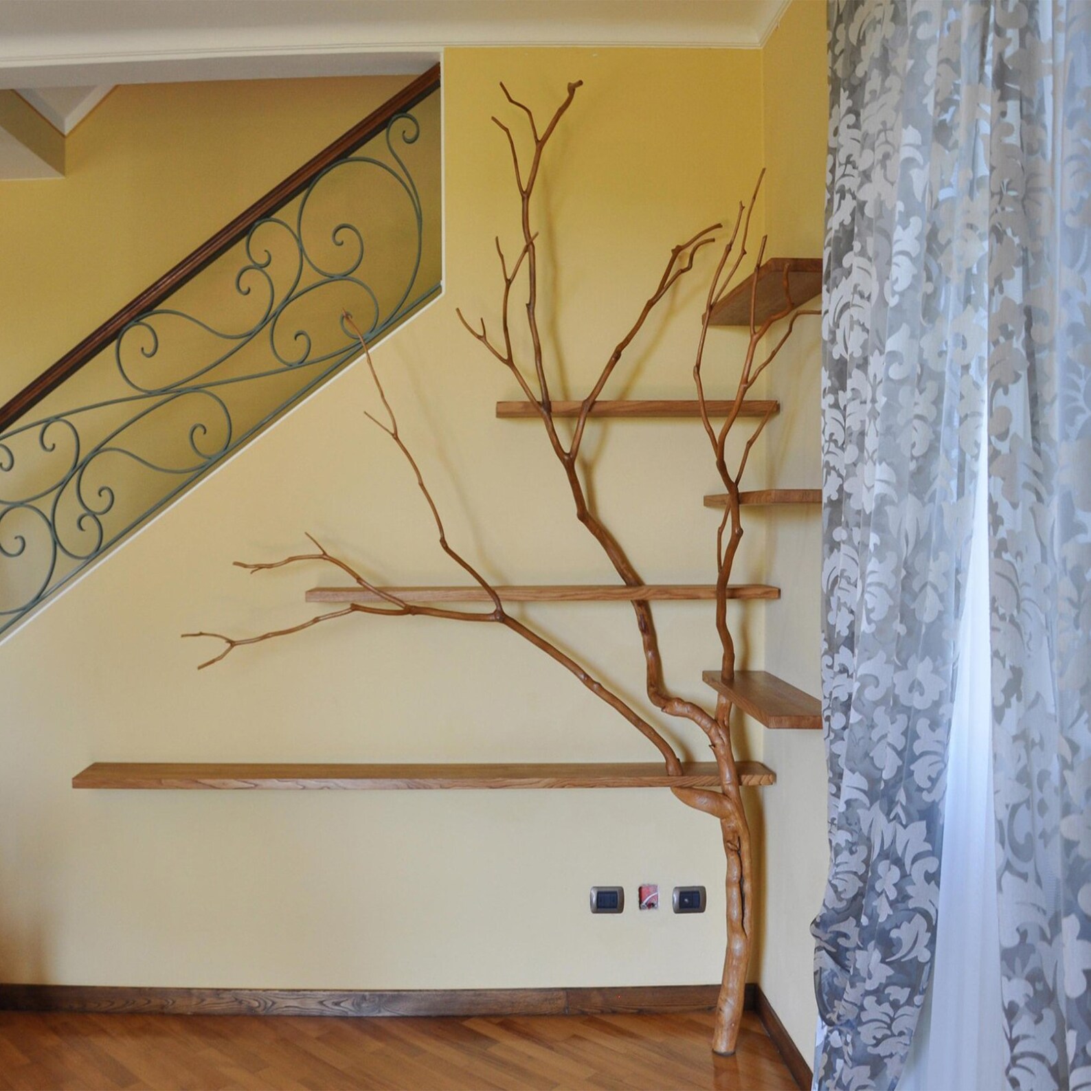 Tree Branch Corner Shelf Natural Wood Floating Shelves Unique Etsy