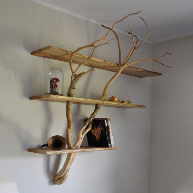 Floating Shelves Tree Branch Shelf Wall Shelves Hanging 12 Etsy