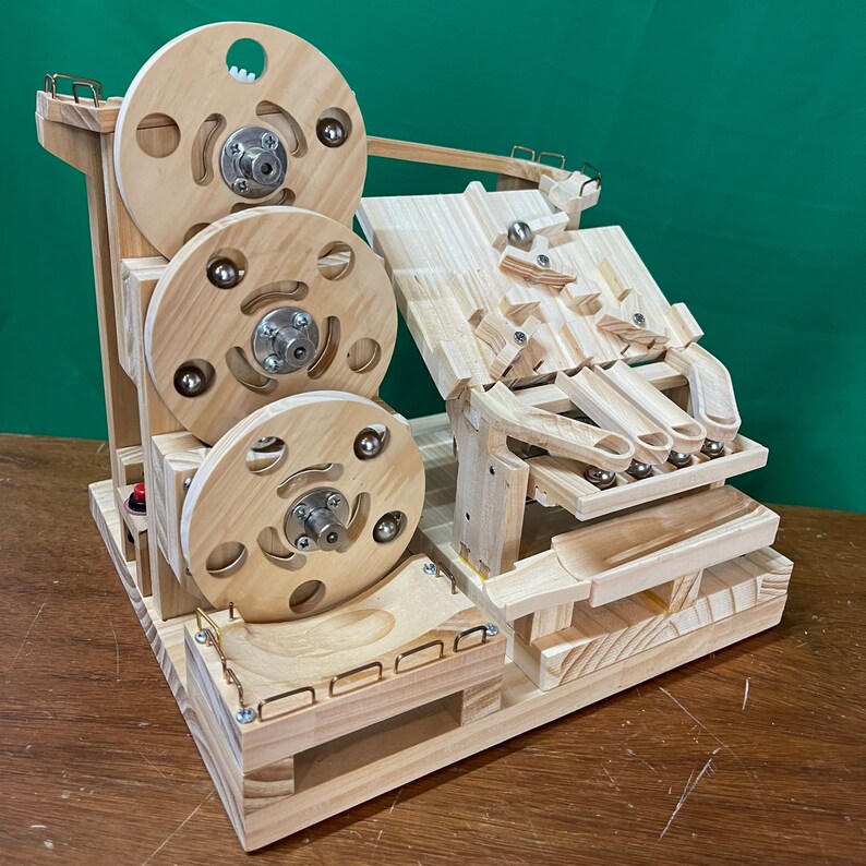 Wooden Marble Run Machine Impossible Perpetual Motion Etsy