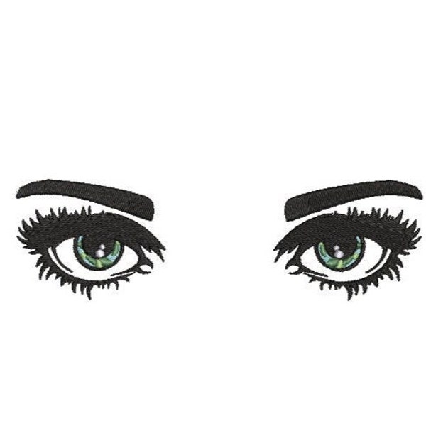 Eyes embroidery, 10 sizes, instant file download