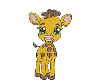 Giraffe embroidery designs - Animals embroidery design machine embroidery pattern - Baby girl embroidery file - instant download, 4  sizes