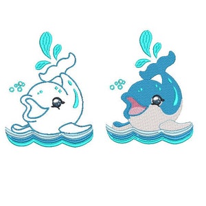 Dolphin Embroidery Design, Dolphin Applique Embroidery Design, Animal Embroidery Design, Buddle Designs , 3 Size Each, Instant Download