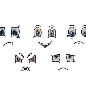 Eyes and Mouth Embroidery Designs,  Eyes Embroidery Design, Toy Eyes Embroidery Design, Machine Embroidery Design, 5 Sizes Each Designs