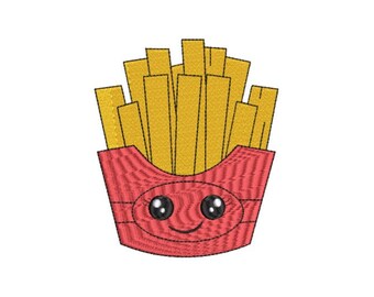 Mini French Fries embroidery design. French Fries Embroidery Design. French Fries Silhouette. Machine embroidery design. Fries.  9 sizes