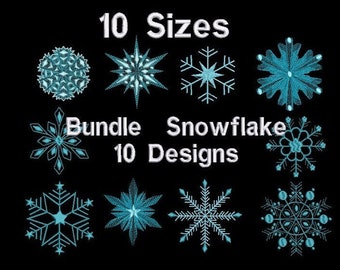 Snowflake Embroidery Design, Snowflake Embroidery Files, Christmas Embroidery Design, Embroidery Design, 10  Individual Designs, 10 Size