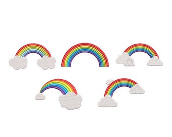 Bundle Rainbow Machine Embroidery, Rainbow Machine Embroidery, Mini Rainbow Machine Embroidery, 7 Sizes, Instant Download