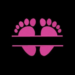 Baby Feet with name space / Boys or Girls Foot Prints - Machine Embroidery Design, 8 Sizes, 4x4, Instant Download Files