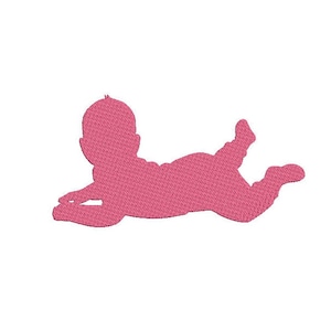 Baby Silhouette Embroidery Design, Baby Embroidery Files, 4x4, 5 Sizes, Instant Download