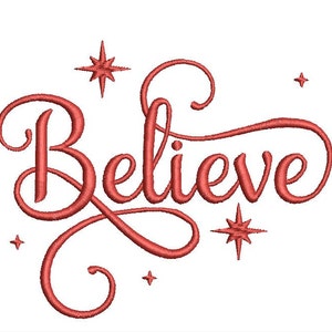 Believe Embroidery Design, Christmas Believe Embroidery, Christmas Embroidery Design, Machine Embroidery Design,6 Sizes,4x4, Big Size 20x15