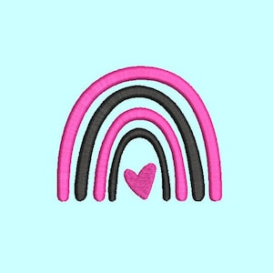 Diseños de bordado Boho Rainbow, bordado arco iris, bordado a máquina, mini bordado Boho Rainbow, descarga instantánea - 5 tamaños