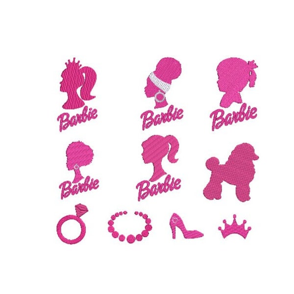 Barbie  Embroidery Design, Barbie Embroidery Files, Bundle Barbie Embroidery Designs, 10 Individual Designs, 6 Sizes Each, Instant Download