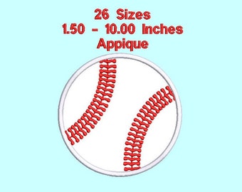 Diseño de bordado de apliques de béisbol, archivos de bordado de béisbol, diseño de bordado de apliques, bordado deportivo, 4X4, 26 tamaños Descarga instantánea