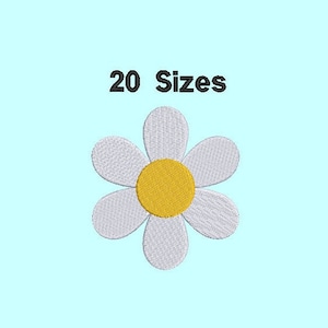 Daisy Flowers Embroidery Design,  Mini Flowers Embroidery Files, Daisy Flowers, 4x4, 20 Sizes, Instant file download
