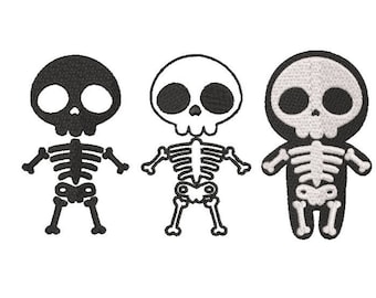 Mini Skeletons Embroidery Design, Skeleton Embroidery Design, Halloween Skeleton Design, Kids Halloween Embroidery Design,Trend 4x4, 5 Sizes