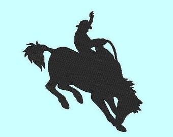 Cowboy Embroidery Design, Rodeo Embroidery Files, Silhouette Embroidery Design , 4x4, 10 Sizes, Instant file download