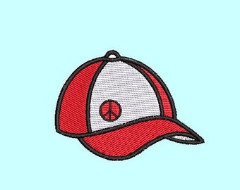 Diseño de bordado de sombrero de béisbol, diseño de bordado de signo de paz, diseño de bordado de máquina, 4x4, 5 tamaños, descarga instantánea