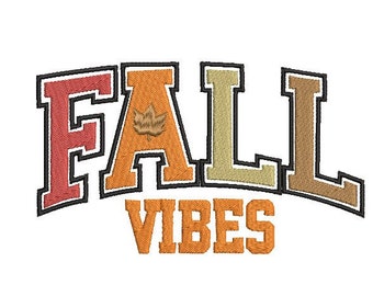 Fall Vibes Embroidery Design, Fall Applique Embroidery Design, Thanksgiving Embroidery Design, 5 Designs, Instant Download