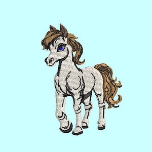 Horse Embroidery Design, Cute Animal Embroidery Design, Machine Embroidery Design, 7 Sizes, 4x4,  Instant Download